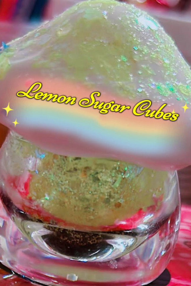 Inked Doll Cosmetics - LEMON SUGAR CUBES Neon Yellow (Chunky or Fine) “Magic Mushroom Gels”