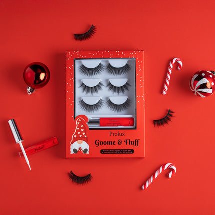 Prolux Cosmetics - Gnome & Fluff: 3 Pairs Eyelashes & Glue Set
