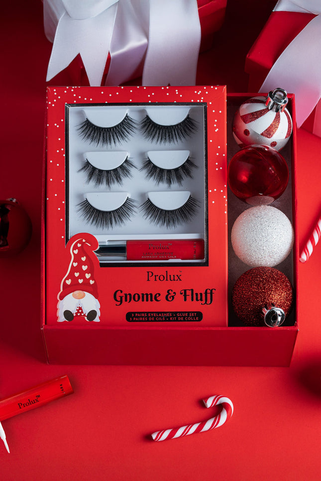 Prolux Cosmetics - Gnome & Fluff: 3 Pairs Eyelashes & Glue Set