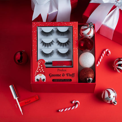 Prolux Cosmetics - Gnome & Fluff: 3 Pairs Eyelashes & Glue Set