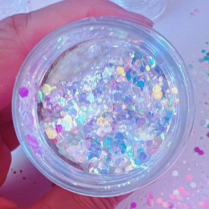 Inked Doll Cosmetics - POLAR-IZING (Ice Blue) Chunky Iridescent Glamdoll Glitter