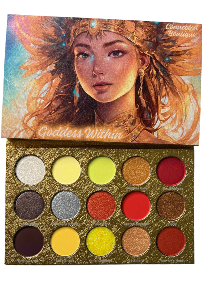 Connected Boutique - Goddess Within 15‑Shade Eyeshadow Palette – Bold Mattes & Luminous Shimmers