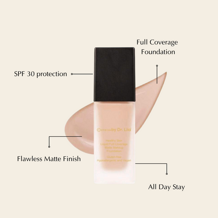 EpiLynx - Healthy Skin Liquid Full Coverage Matte Makeup Foundation with SPF 30