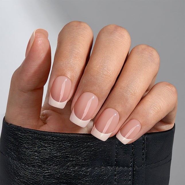 Nail Pop Studio - Classic French Square Nails - Press On Nails | Long Lasting & Reusable