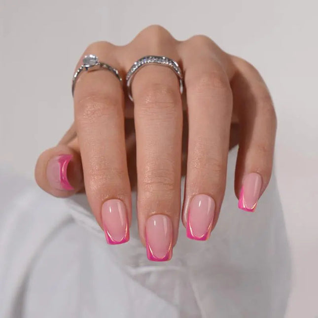 Nail Pop Studio - Metallic Petal Square Nails - Press On Nails