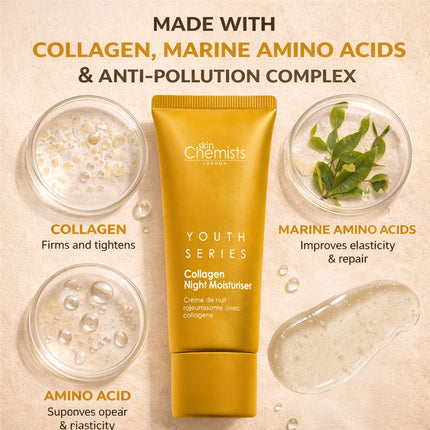 skinChemists US - 1% Collagen Night Moisturiser 50ml (Vegan)