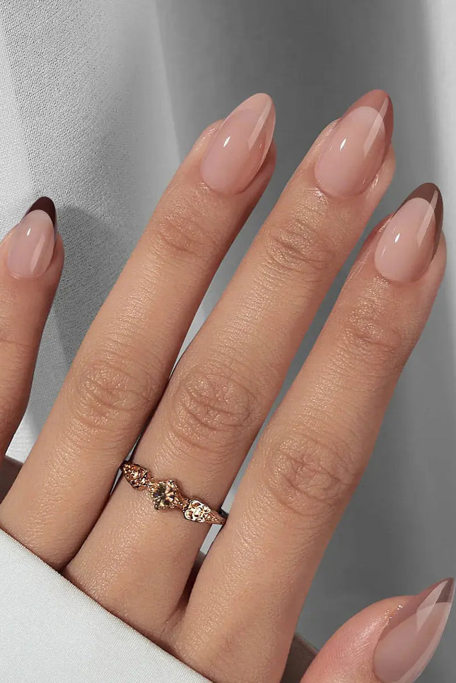 Nail Pop Studio - Mocha Muse Almond Nails - Press On Nails | Long Lasting & Reusable