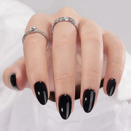 Nail Pop Studio - Black Almond Nails - Press on Nails | Long Lasting & Reusable