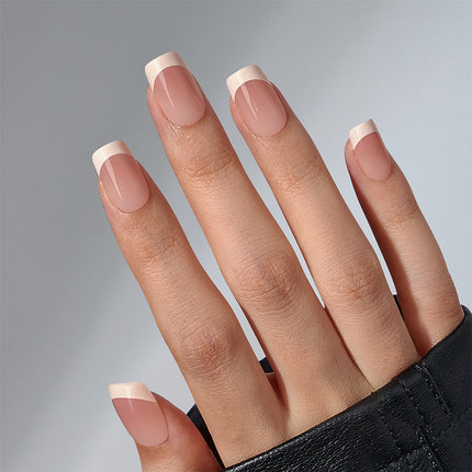 Nail Pop Studio - Classic French Square Nails - Press On Nails | Long Lasting & Reusable