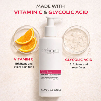 skinChemists US - Balancing Vitamin C & Glycolic Acid Cream Cleanser 200ml