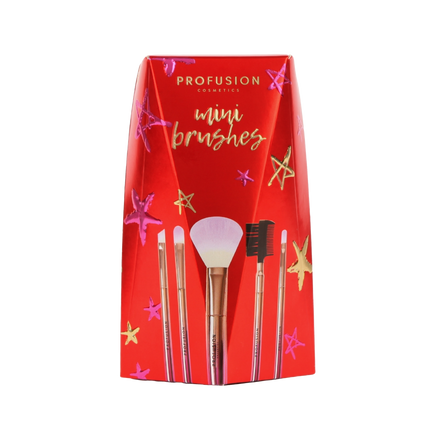 Profusion Cosmetics - Crimson Mini Brushes – 5-Piece Mini Brush Set
