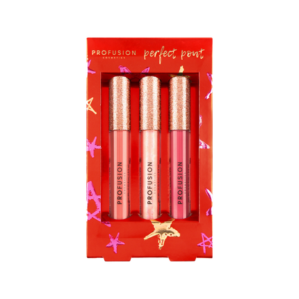Profusion Cosmetics - Crimson Perfect Pout – 3-Piece Lip Gloss Set