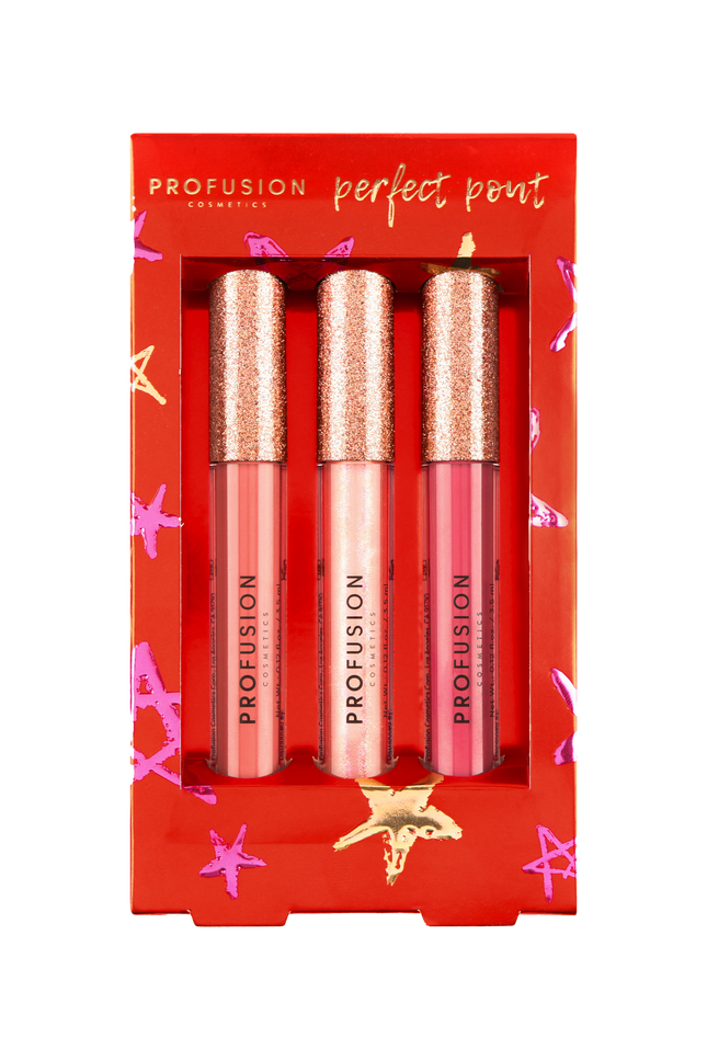 Profusion Cosmetics - Crimson Perfect Pout – 3-Piece Lip Gloss Set