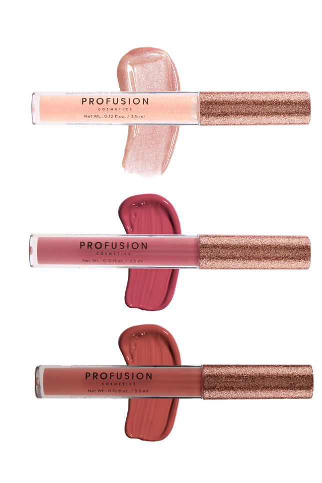 Profusion Cosmetics - Crimson Perfect Pout – 3-Piece Lip Gloss Set
