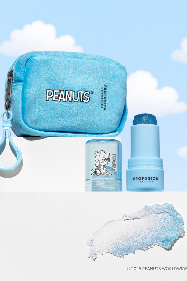 Profusion Cosmetics - Peanuts 75th | Linus’s Cozy Tint PH Color Changing Balm & Security Blanket Pouch
