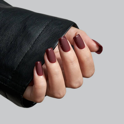 Nail Pop Studio - Plum Velvet Square Nails - Press On Nails | Long Lasting & Reusable