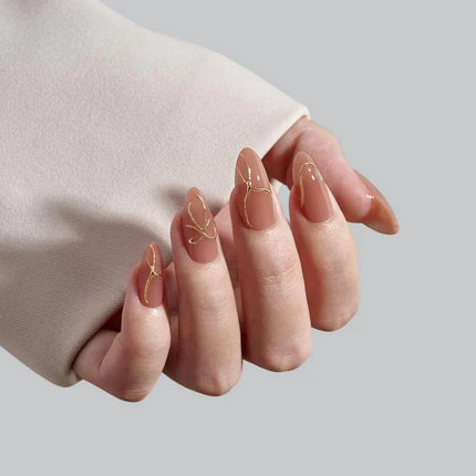Nail Pop Studio - Radiant Gold Almond Nails - Press On Nails