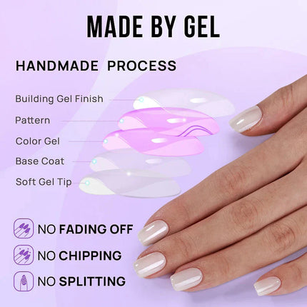 Nail Pop Studio - Classic Pearl White Short Square Nails - Press On Nails | Long Lasting & Reusable