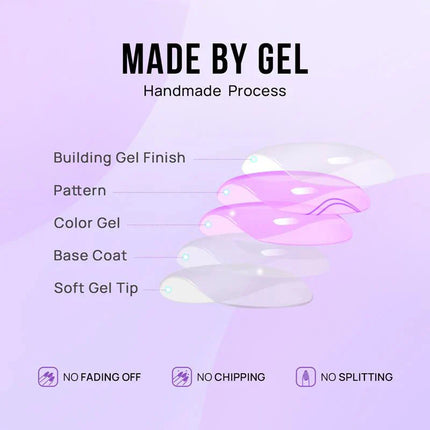 Nail Pop Studio - White Swirl Almond Nails - Press On Nails | Long Lasting & Reusable