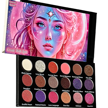 Connected Boutique - Create With Love 18‑Shade Eyeshadow Palette – Mattes, Shimmers & Glitters