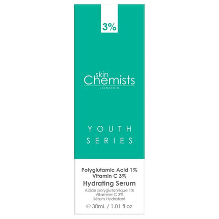 skinChemists US - Hydrating Serum Polyglutamic Acid 1%, Vitamin C 3% 30ml