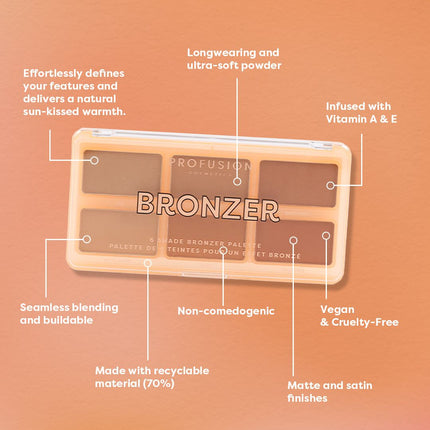 Profusion Cosmetics - Bronzer 6 Shade Face Palette