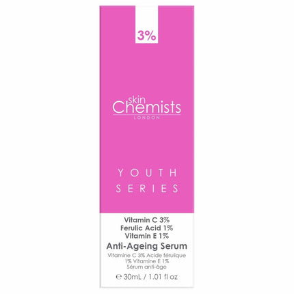 skinChemists US - Anti-Ageing Serum Vitamin C 3%, Ferulic Acid 1%, Vitamin E 1% 30ml