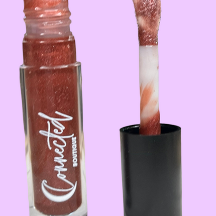Connected Boutique - Brownie - Reddish Brown Lip Gloss – Warm Natural Finish