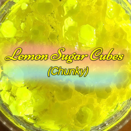 Inked Doll Cosmetics - LEMON SUGAR CUBES Neon Yellow (Chunky or Fine) “Magic Mushroom Gels”