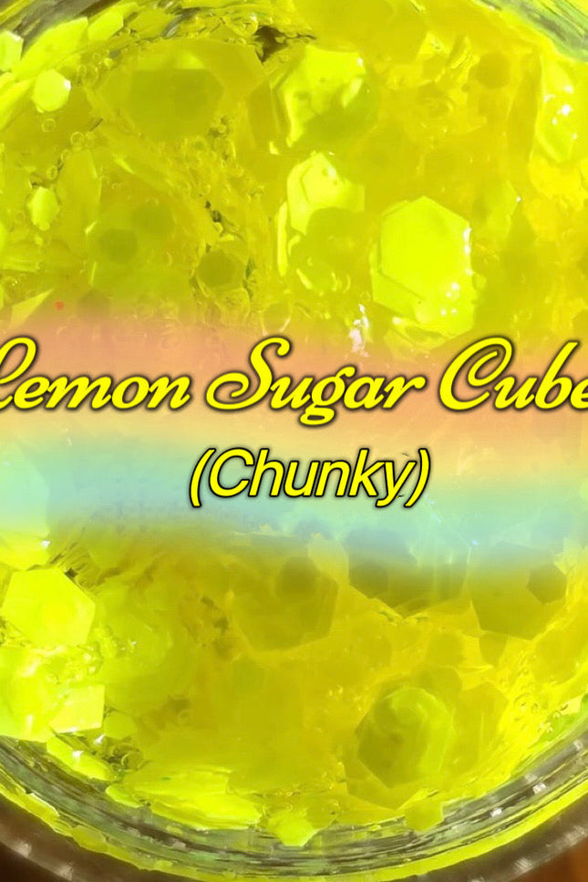 Inked Doll Cosmetics - LEMON SUGAR CUBES Neon Yellow (Chunky or Fine) “Magic Mushroom Gels”