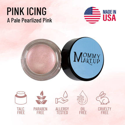 Mommy Makeup - Pink Icing Any Wear Creme - A Waterproof Multi-tasking creme to powder product for eyes, cheeks & lips. Can be worn anywhere