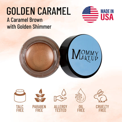 Mommy Makeup - Golden Caramel Any Wear Creme - A Waterproof Multi-tasking creme to powder product for eyes, cheeks & lips. Can be worn anywhere
