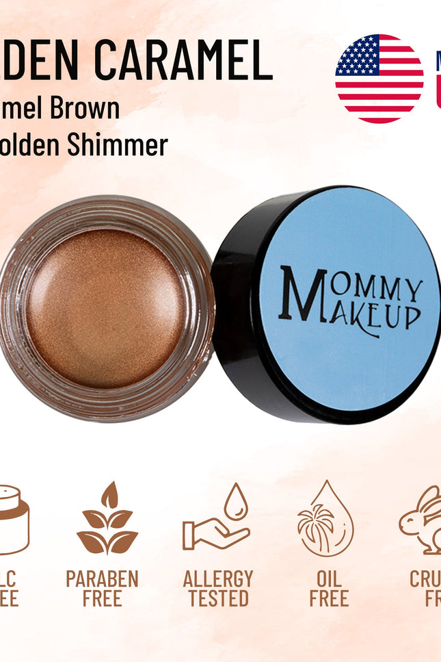 Mommy Makeup - Golden Caramel Any Wear Creme - A Waterproof Multi-tasking creme to powder product for eyes, cheeks & lips. Can be worn anywhere