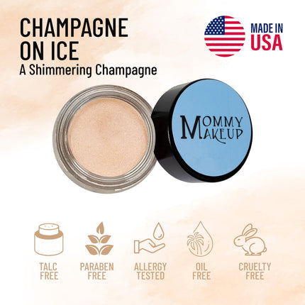 Mommy Makeup - Champagne on Ice Any Wear Creme - A Waterproof Multi-tasking creme to powder product for eyes, cheeks & lips. Can be worn anywhere