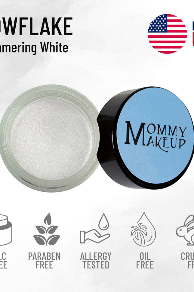 Mommy Makeup - Snowflake Any Wear Creme - A Waterproof Multi-tasking creme to powder product for eyes, cheeks & lips. Can be worn anywhere
