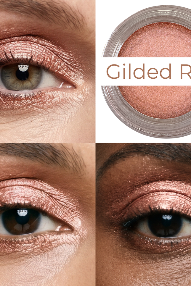 Mommy Makeup - Gilded Rose Any Wear Creme - A Waterproof Multi-tasking creme to powder product for eyes, cheeks & lips. Can be worn anywhere
