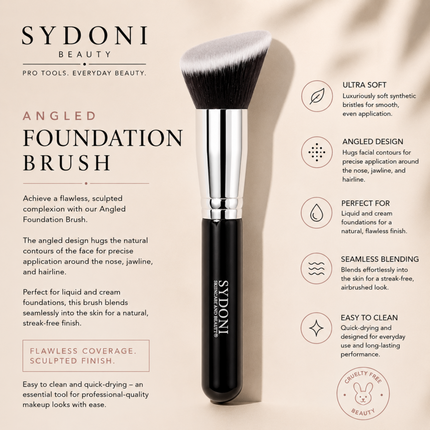 Sydoni - MOST LOVED! ANGELED FOUNDATION BRUSH (SYNTHETIC HAIR)