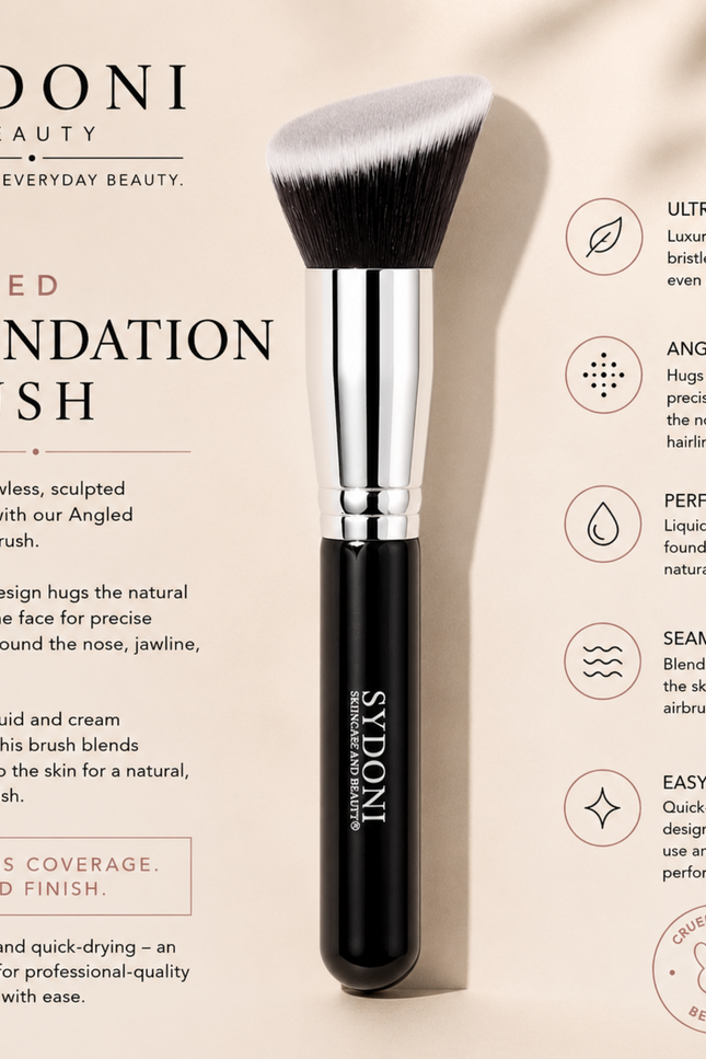 Sydoni - MOST LOVED! ANGELED FOUNDATION BRUSH (SYNTHETIC HAIR)
