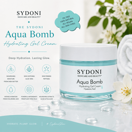 Sydoni - MOST LOVED! AQUA BOMB HYDRATING GEL CREAM with HYALURONIC ACID AND PEPTIDES 1.7 fl. oz.