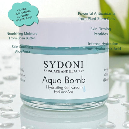 Sydoni - MOST LOVED! AQUA BOMB HYDRATING GEL CREAM with HYALURONIC ACID AND PEPTIDES 1.7 fl. oz.