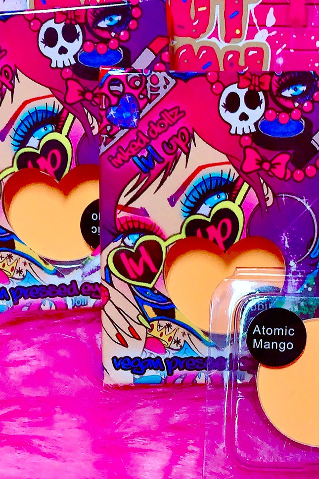Inked Doll Cosmetics - *UV* ATOMIC MANGO! (Bright Mango) PRESSED EYESHADOW SINGLE