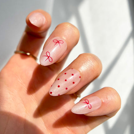 Bonmuz - Berry Bows | Soft & Durable Press-On Nails