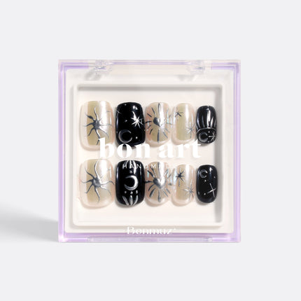 Bonmuz - Monochrome Eclipse | Pro Handmade Gel Nails