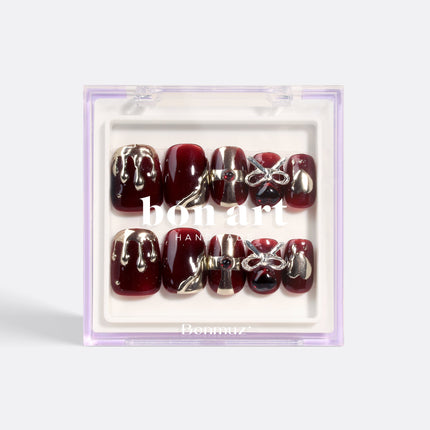 Bonmuz - Maroon Castle | Pro Handmade Gel Nails