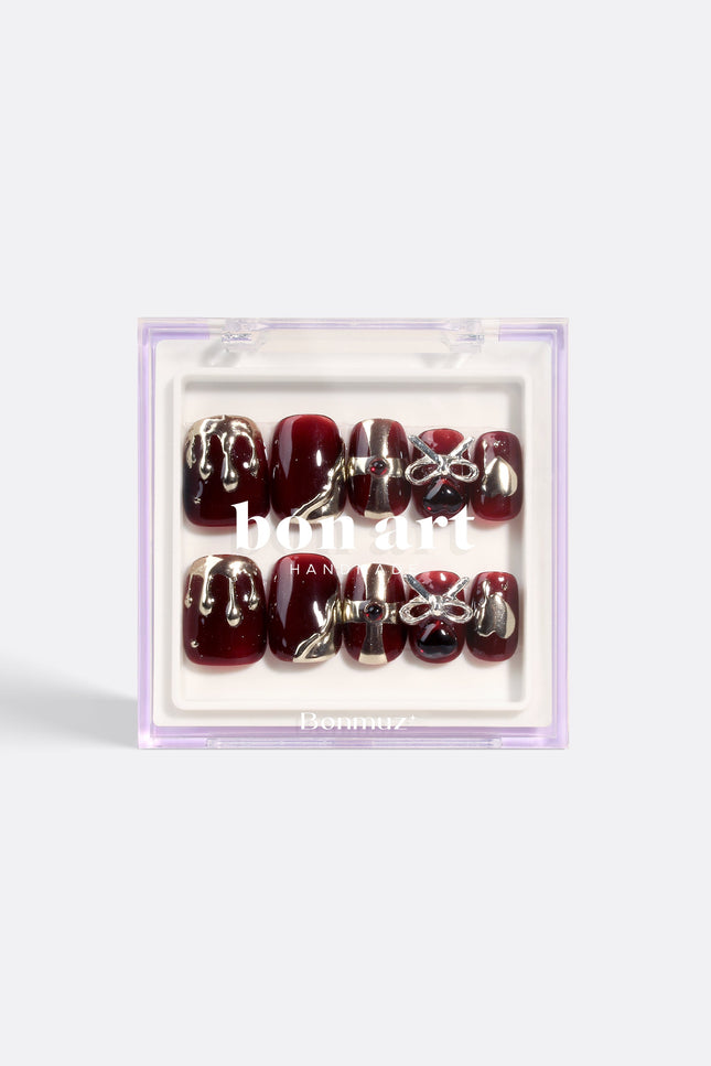 Bonmuz - Maroon Castle | Pro Handmade Gel Nails