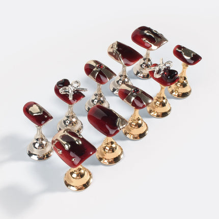 Bonmuz - Maroon Castle | Pro Handmade Gel Nails