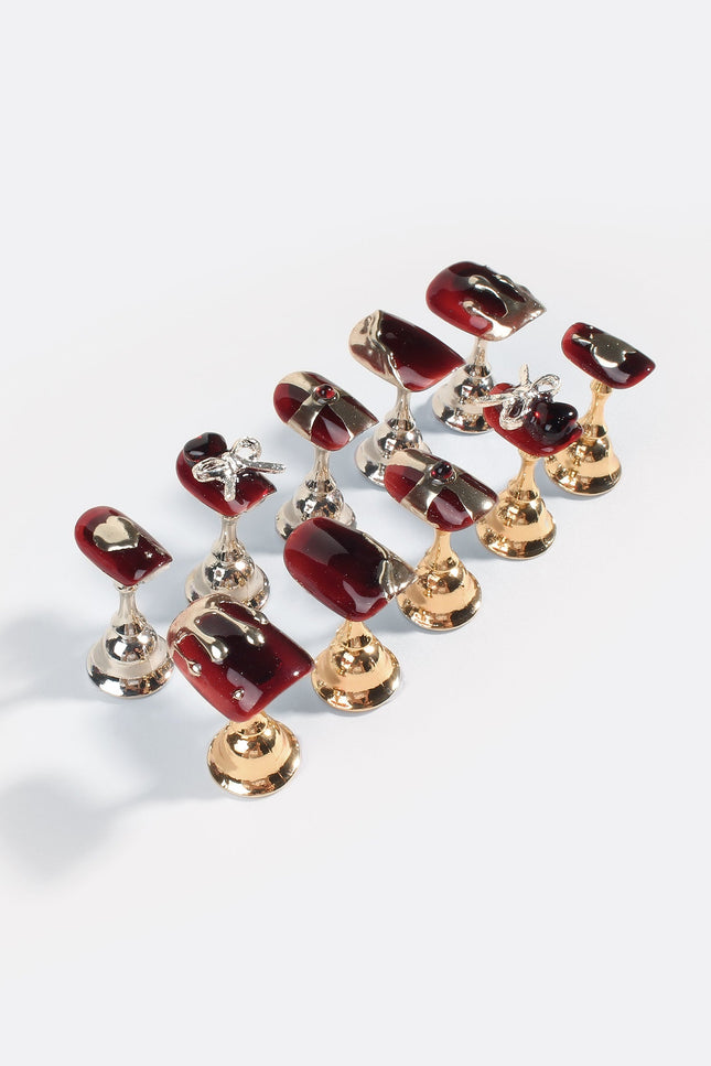Bonmuz - Maroon Castle | Pro Handmade Gel Nails