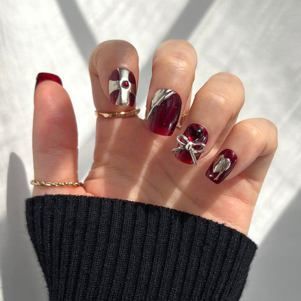 Bonmuz - Maroon Castle | Pro Handmade Gel Nails