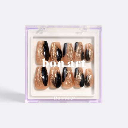 Bonmuz - Gilded Noir | Pro Handmade Gel Nails