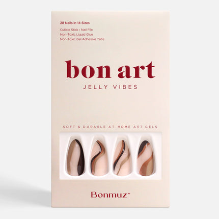 Bonmuz - Pumpkin Swirl | Soft & Durable Press-On Nails